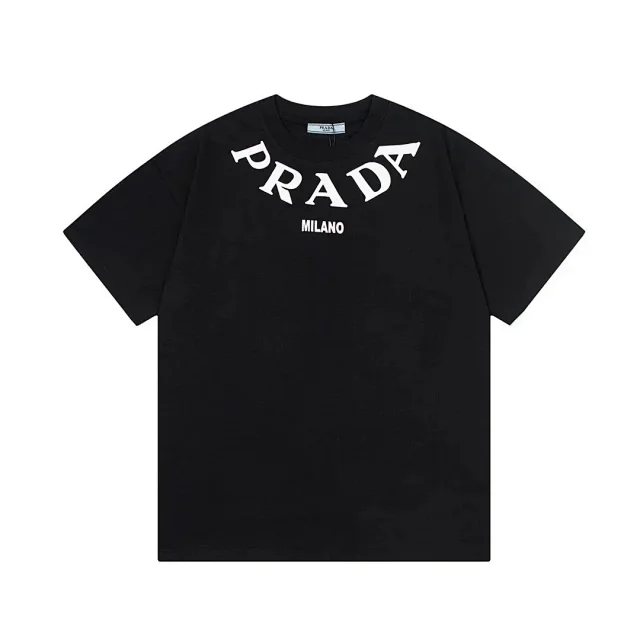 Prada T-Shirts Short-Sleeve Logo T-Shirt product detail image 4