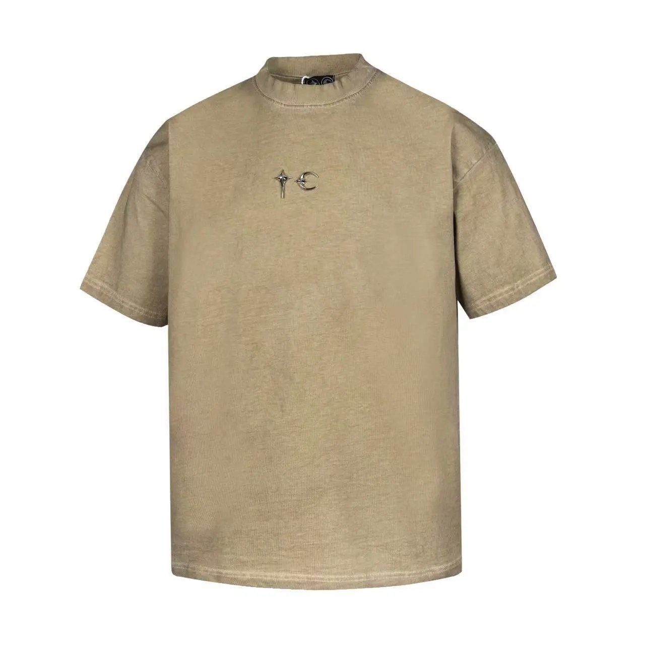 Unbranded T-Shirts Star and crescent moon graphic — metallic yellow