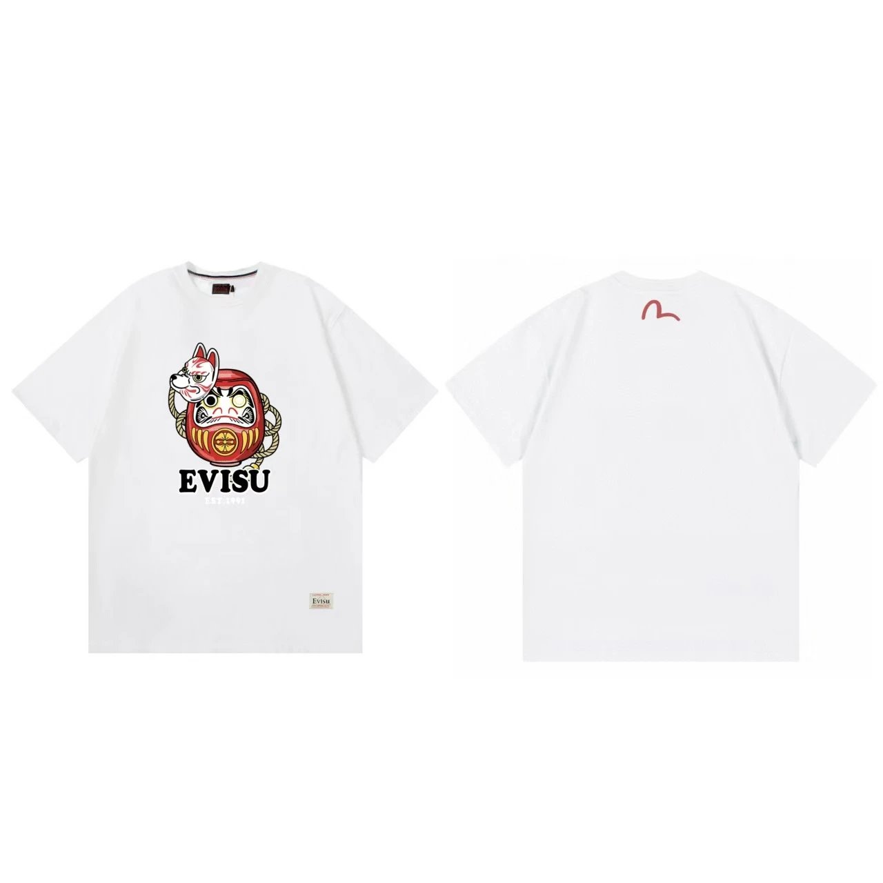 Evisu T-Shirts Short-Sleeve Graphic T-Shirt — White F228