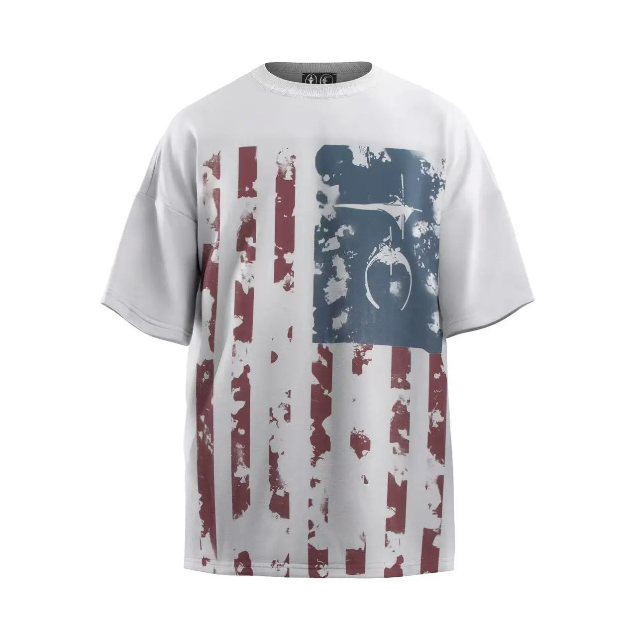 Unbranded T-Shirts Star and crescent moon graphic — Tie-dye white