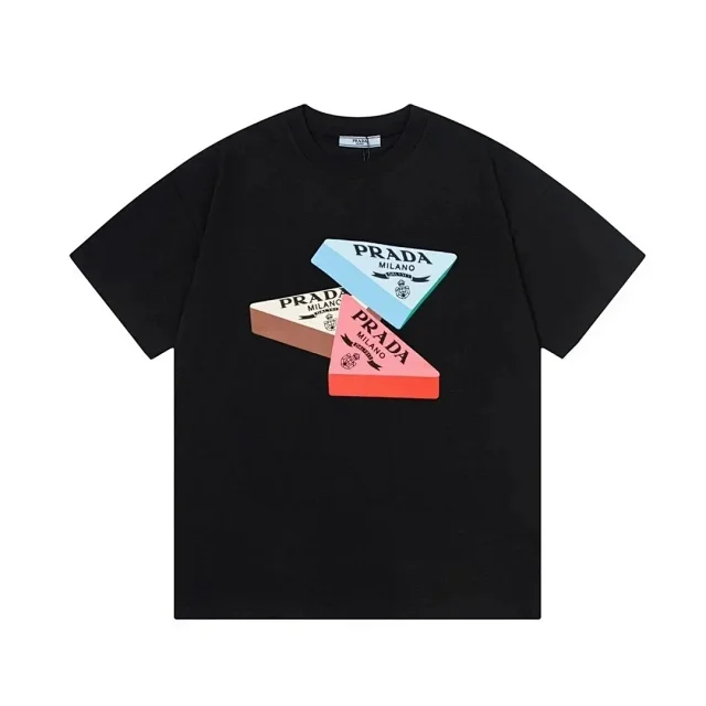 Prada T-Shirts Short-Sleeve Logo T-Shirt product detail image 8