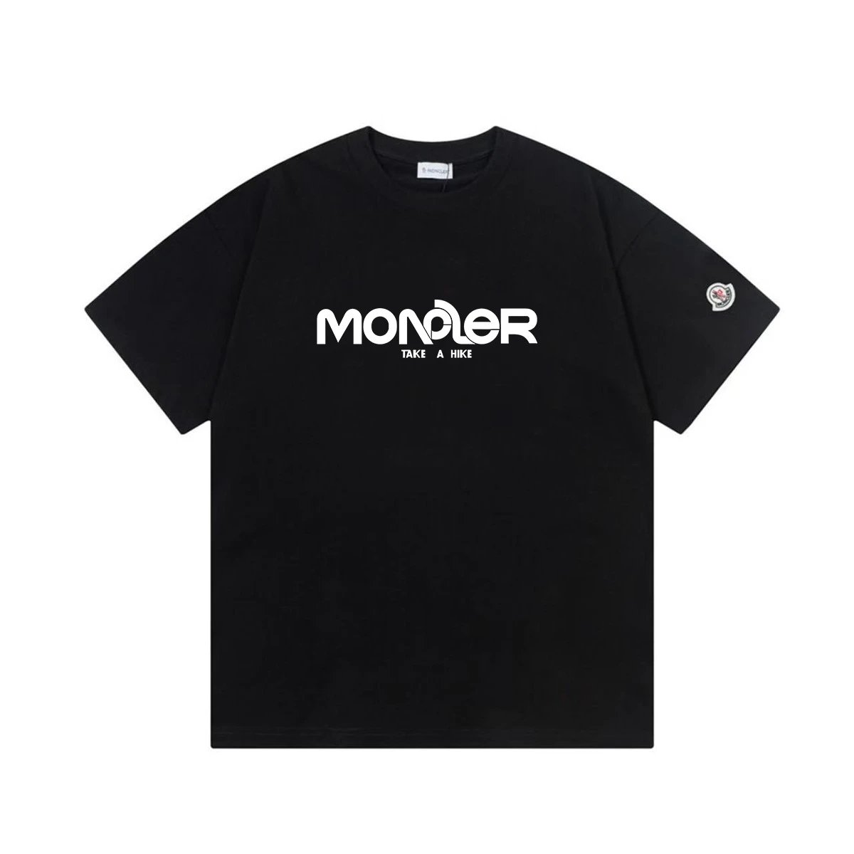 Moncler T-Shirts Short-Sleeve Graphic Print — M 2040 Black
