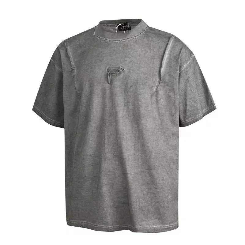 Unbranded T-Shirts Star and crescent moon graphic — Embroidered gray