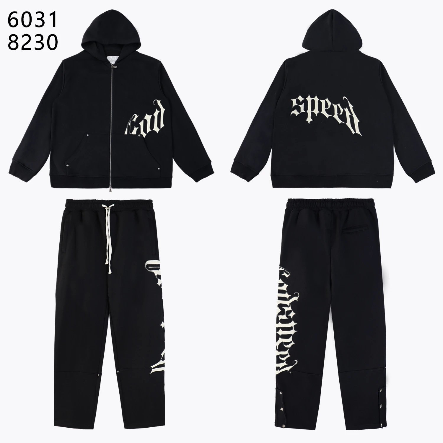 Hellstar Gothic Script Sweatpants Black - 25