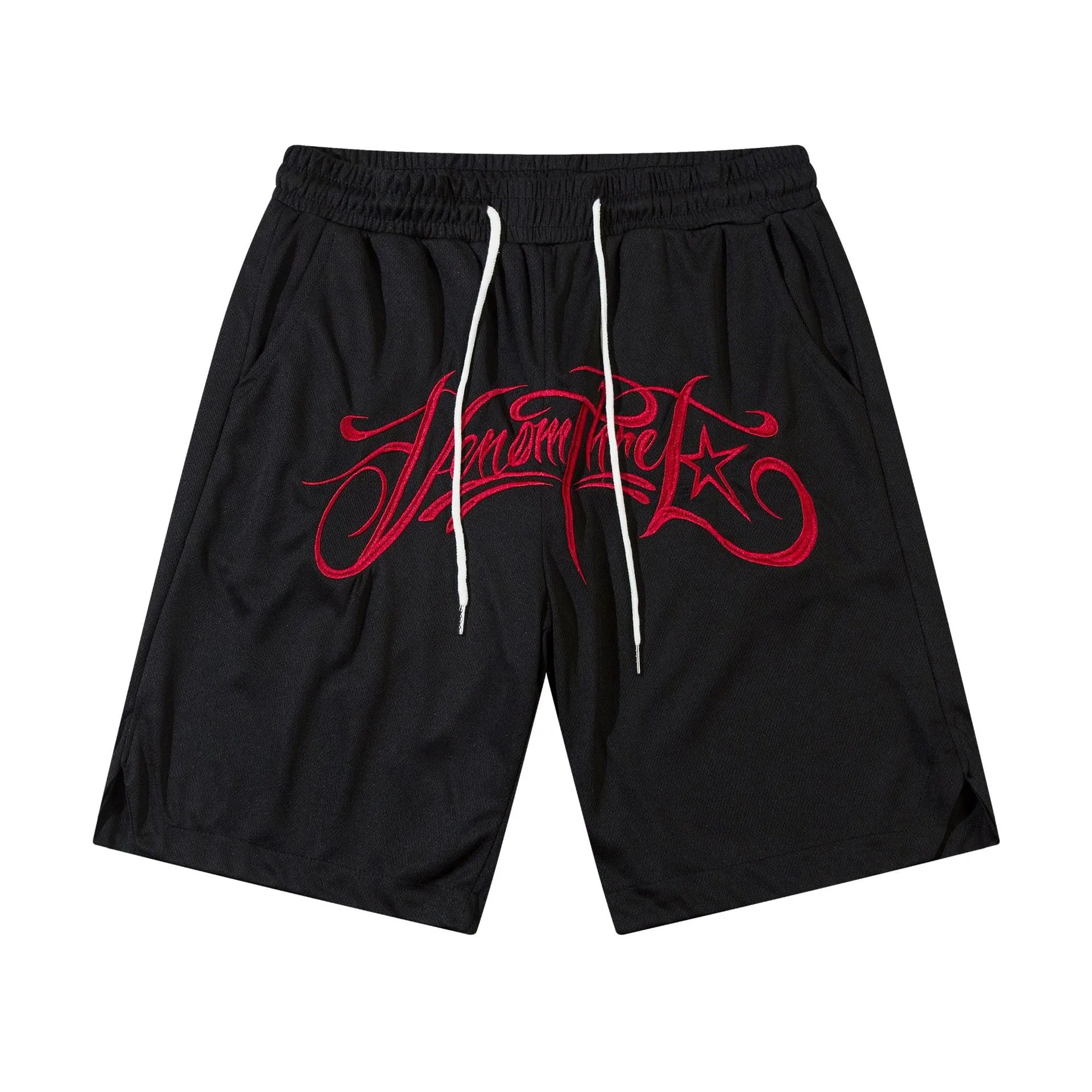 Unbranded Shorts Drawstring Mesh with Embroidered Graphic Lettering image 2