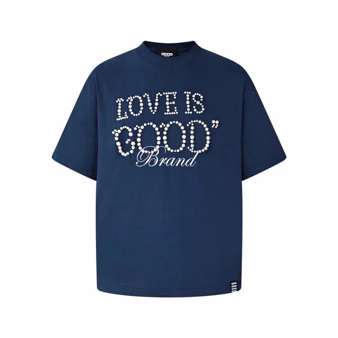 GOODBAI T-Shirts Oversized short-sleeve logo graphic T-shirt — 03 Navy Blue