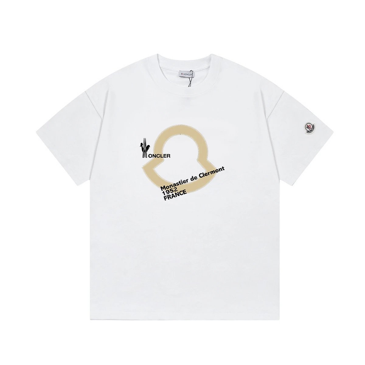 Moncler T-Shirts Short-Sleeve Graphic Print — M 2038 white