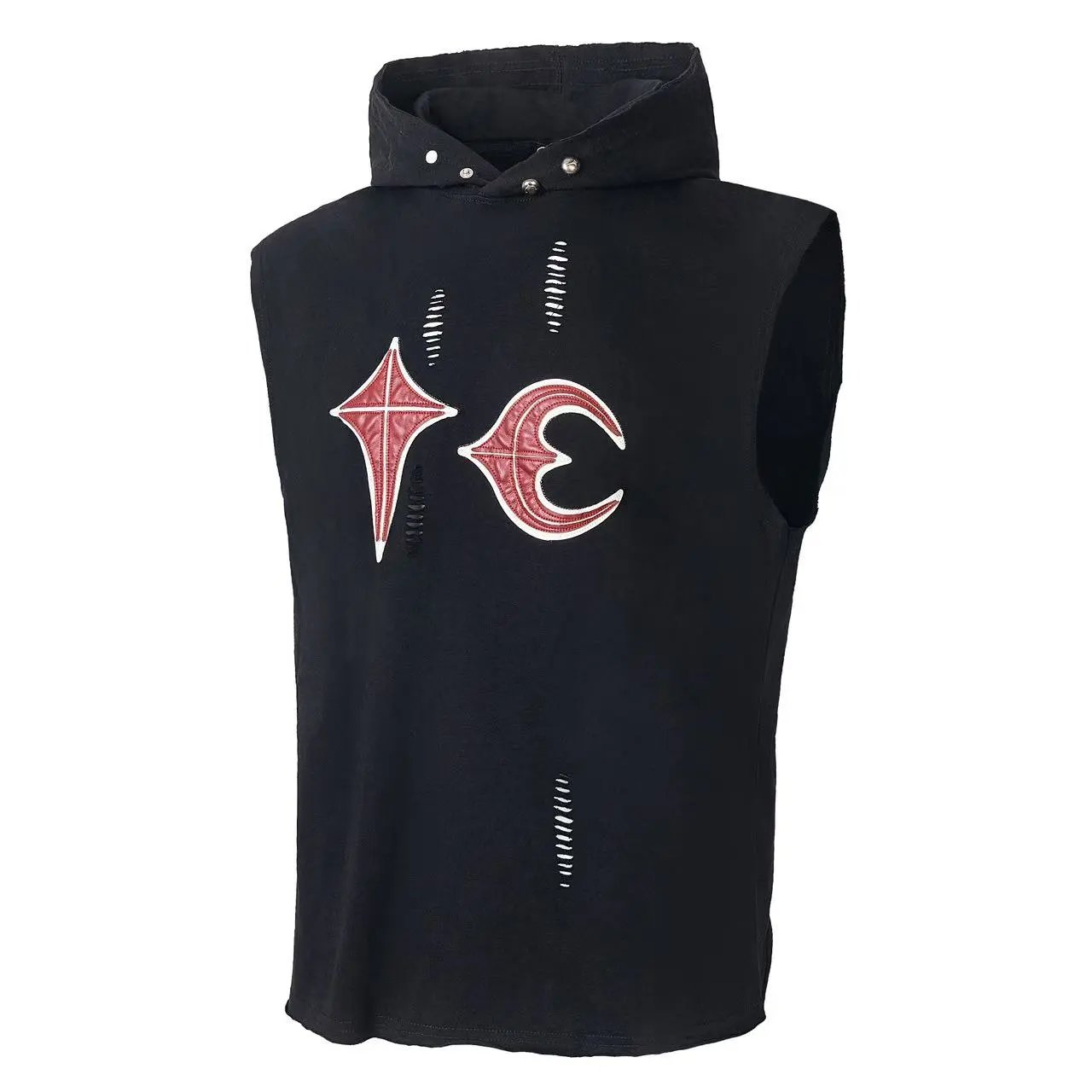 Unbranded T-Shirts Star and crescent moon graphic — Hooded black