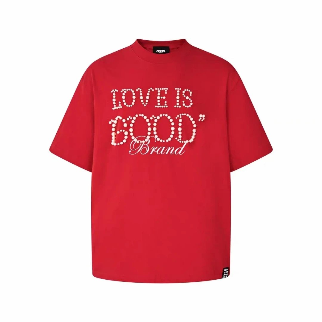 GOODBAI T-Shirts Oversized short-sleeve logo graphic T-shirt — 03 Red