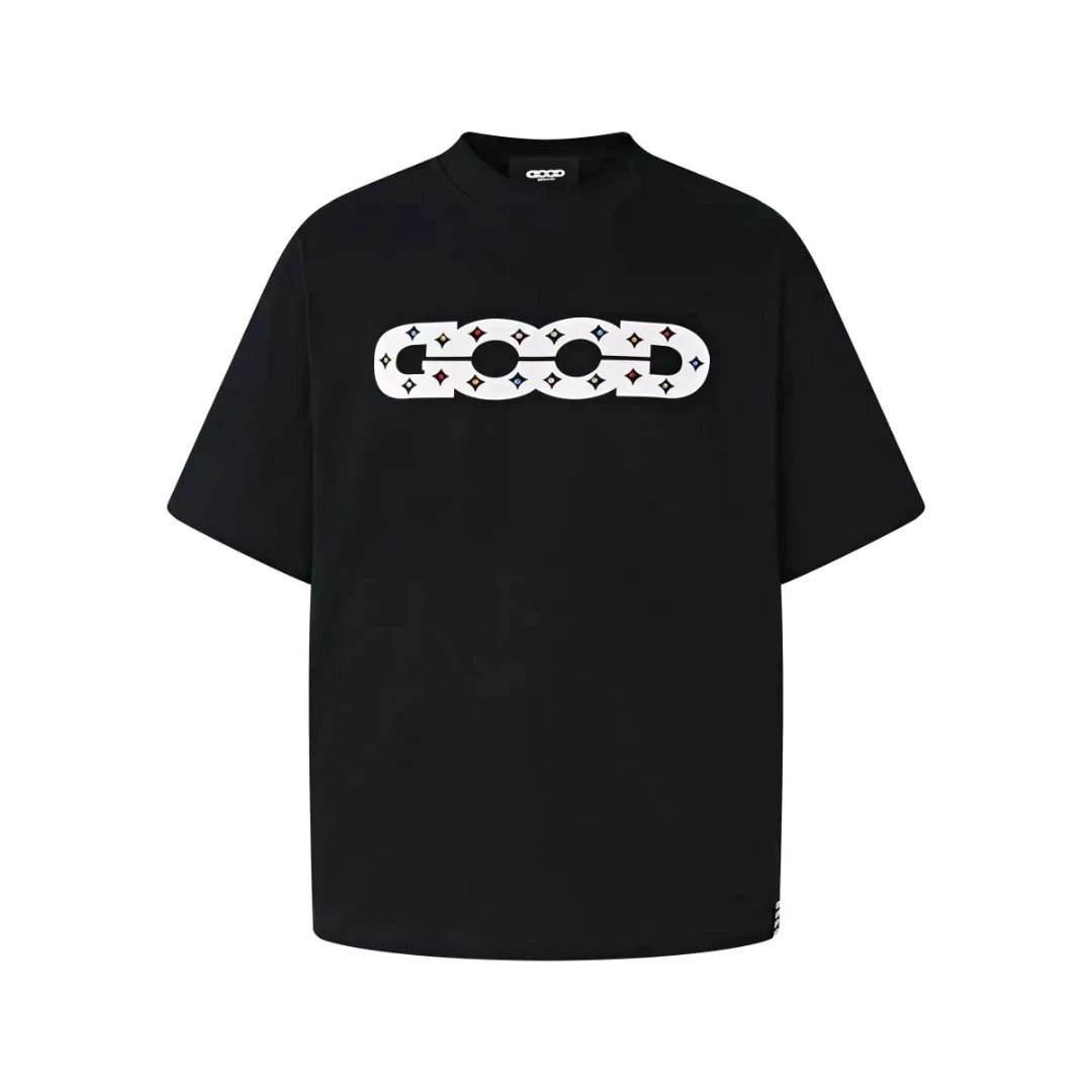 GOODBAI T-Shirts Oversized short-sleeve logo graphic T-shirt — 04 Black