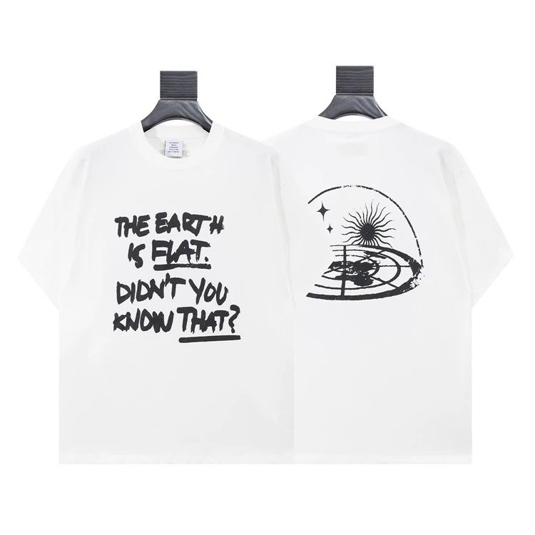 Vetements T-Shirts Graphic Logo Print — 8006 white