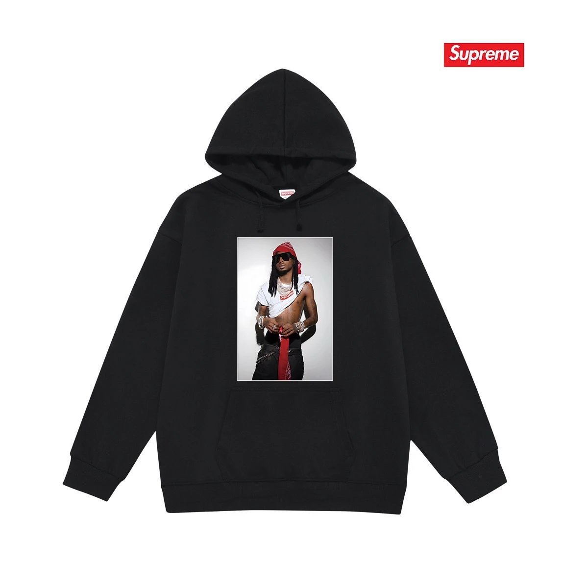 Supreme Hoodies & Sweatshirts Dover Street Market car graphic pullover hoodie — S 2188 Black with fleece lining
