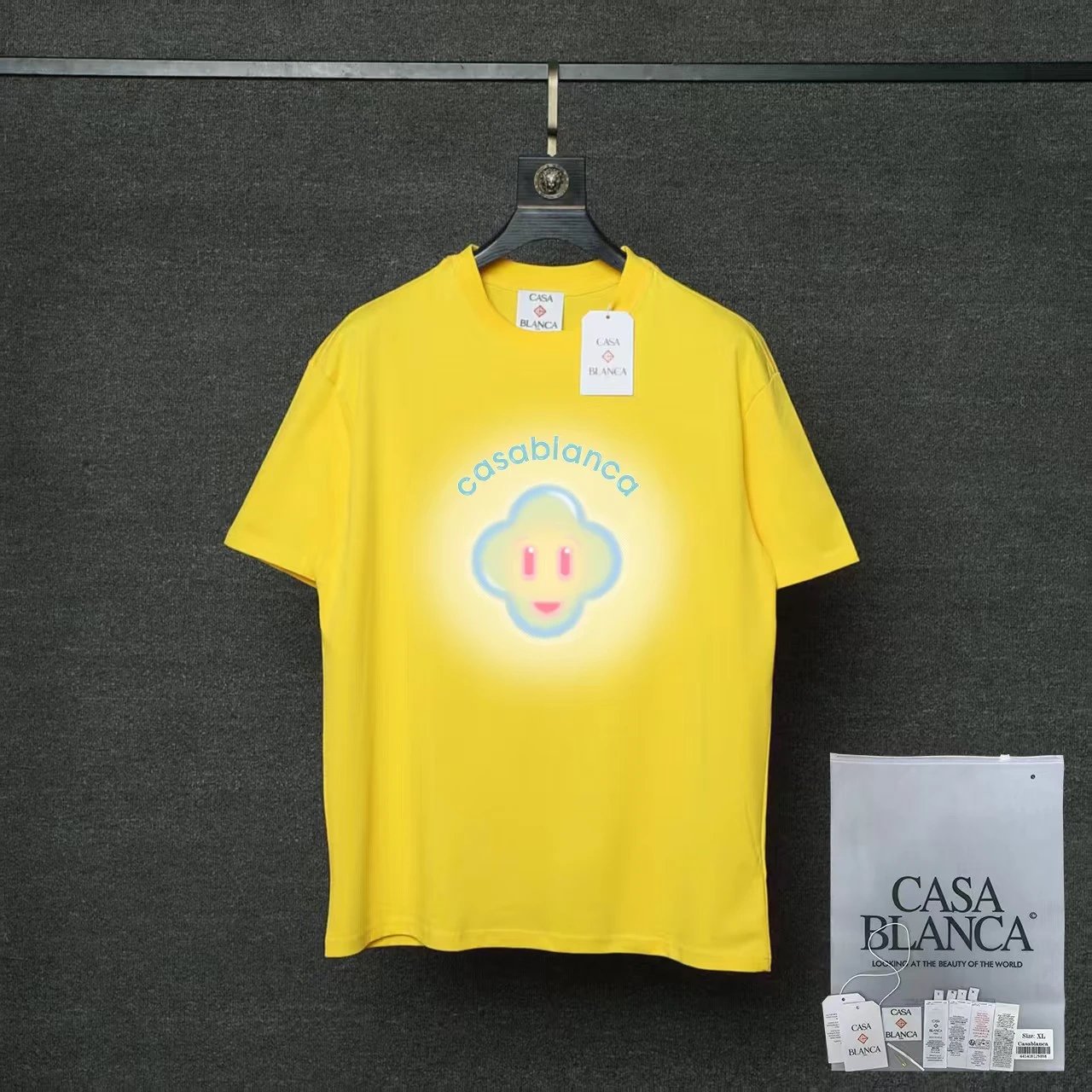 Casablanca T-Shirts Short-Sleeve Logo Patch T-Shirt — 013 Yellow
