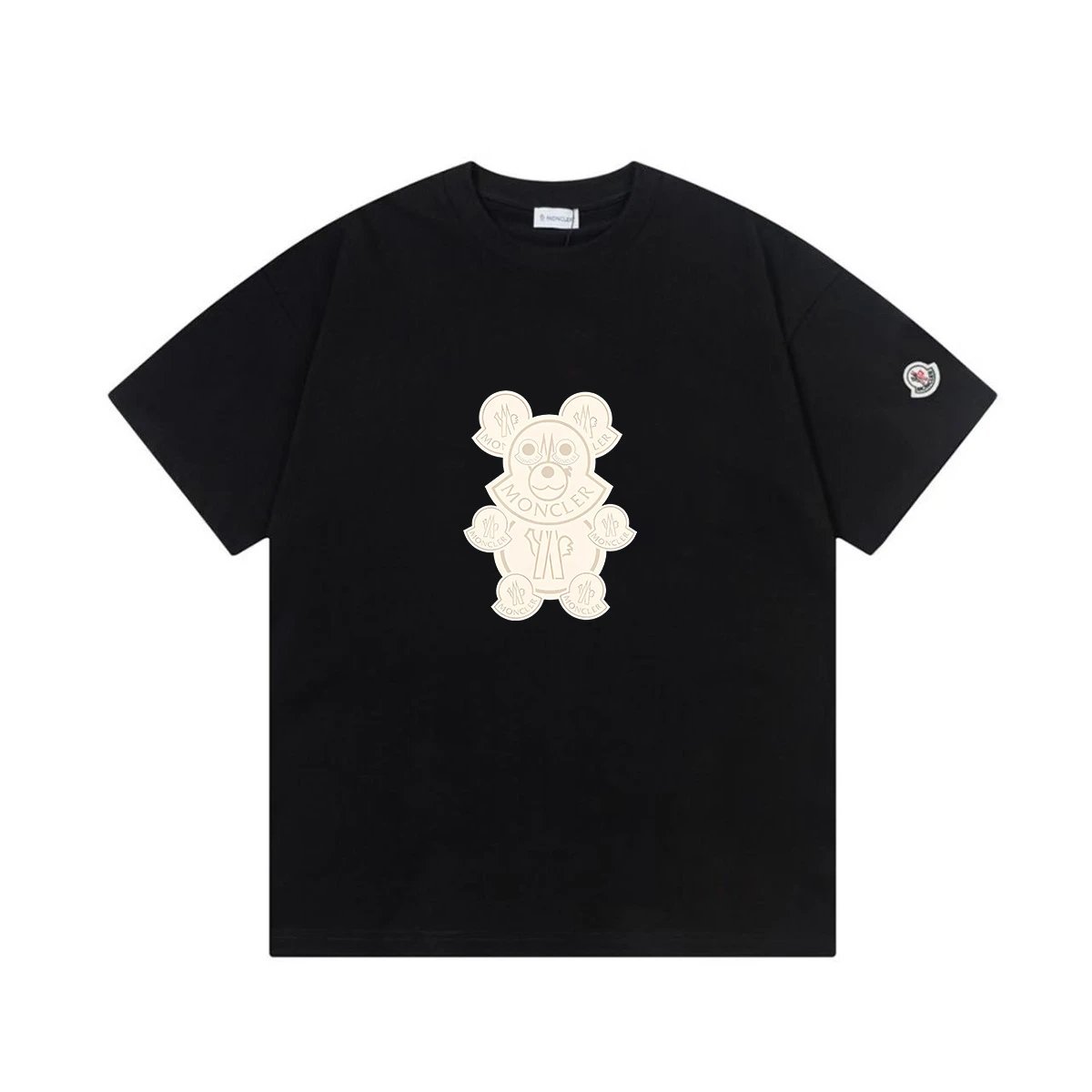Moncler T-Shirts Short-Sleeve Graphic Print — M 2023 Black