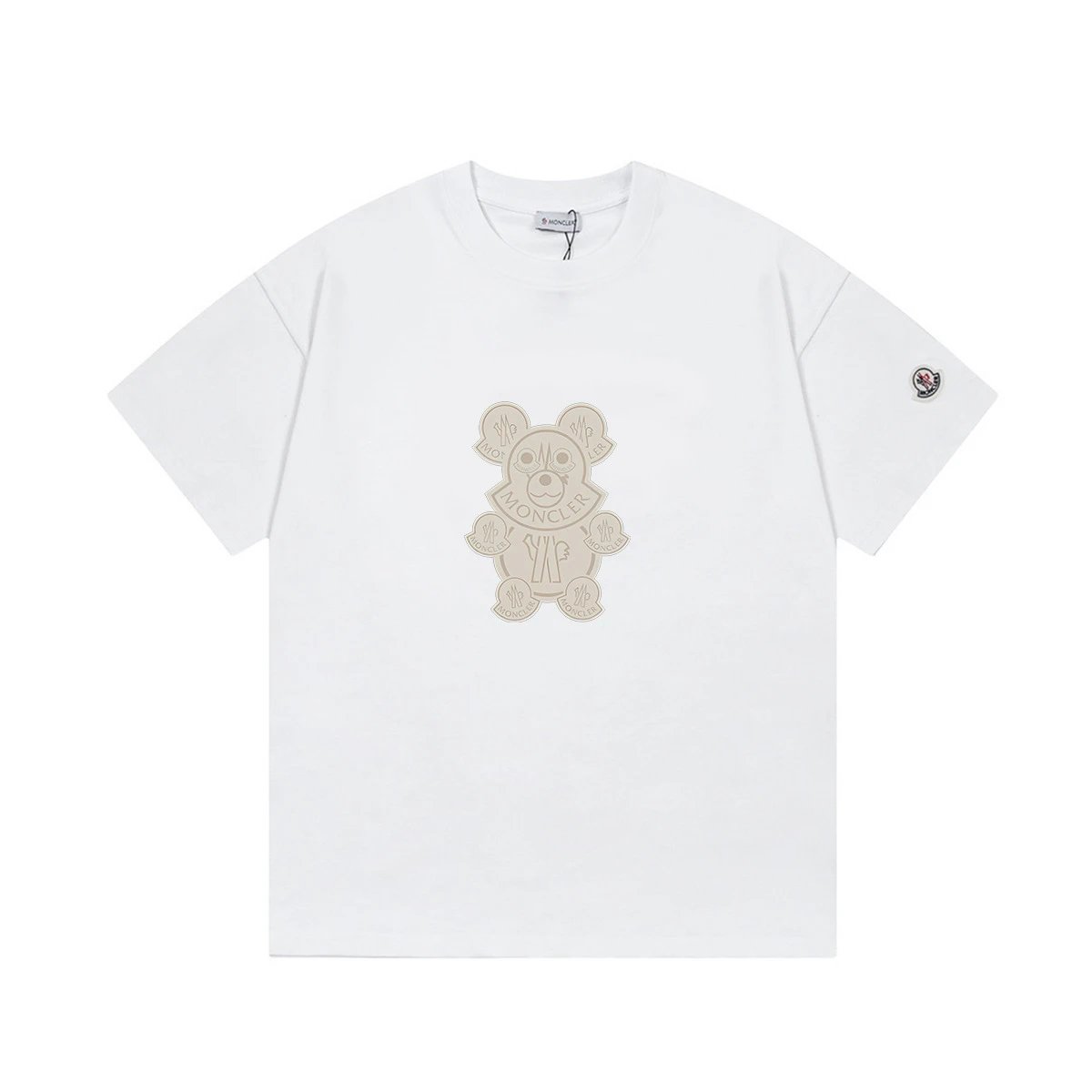 Moncler T-Shirts Short-Sleeve Graphic Print — M 2023 white