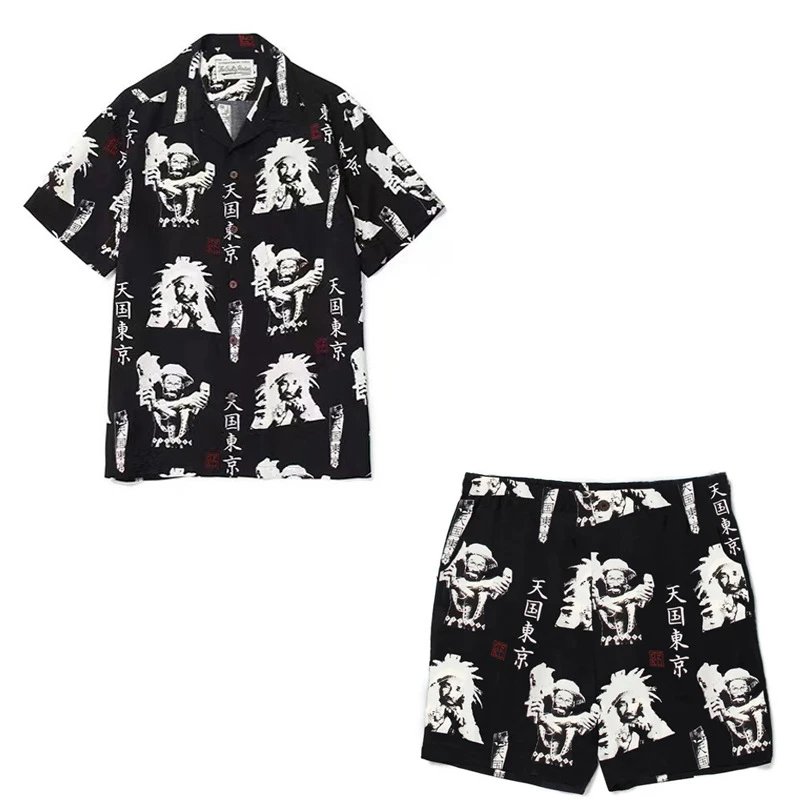 Human Made Tokyo Empire Black Print Shirt and Shorts Set - 18