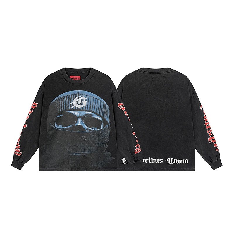 Godspeed Shirts Graphic long-sleeve crewneck shirt — G 1097 Washed black