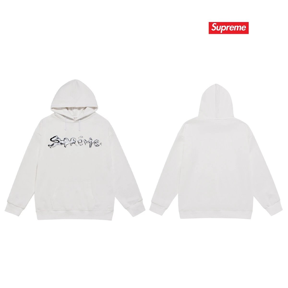 Supreme Hoodies & Sweatshirts Dover Street Market car graphic pullover hoodie — S 2186 White with fleece lining