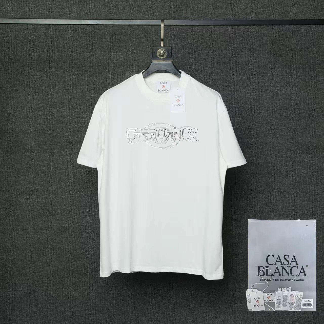 Casablanca T-Shirts Short-Sleeve Graphic Logo T-Shirt — 11 white