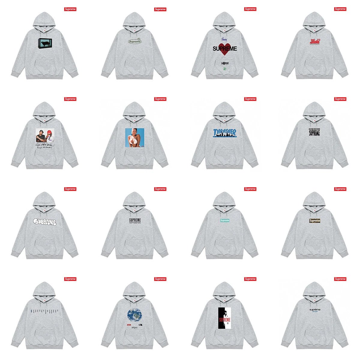 Supreme Hoodies & Sweatshirts Pullover hoodie with oval logo graphic and back text print image 2