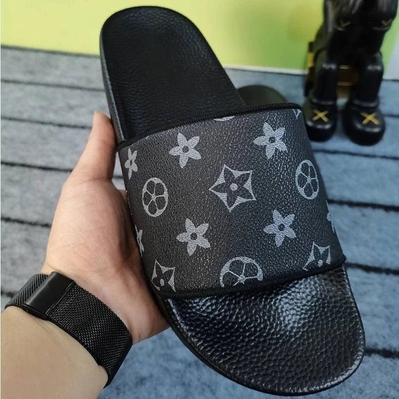 RFIDNO Sandals Monogram Slide — L Upgraded edging black flower