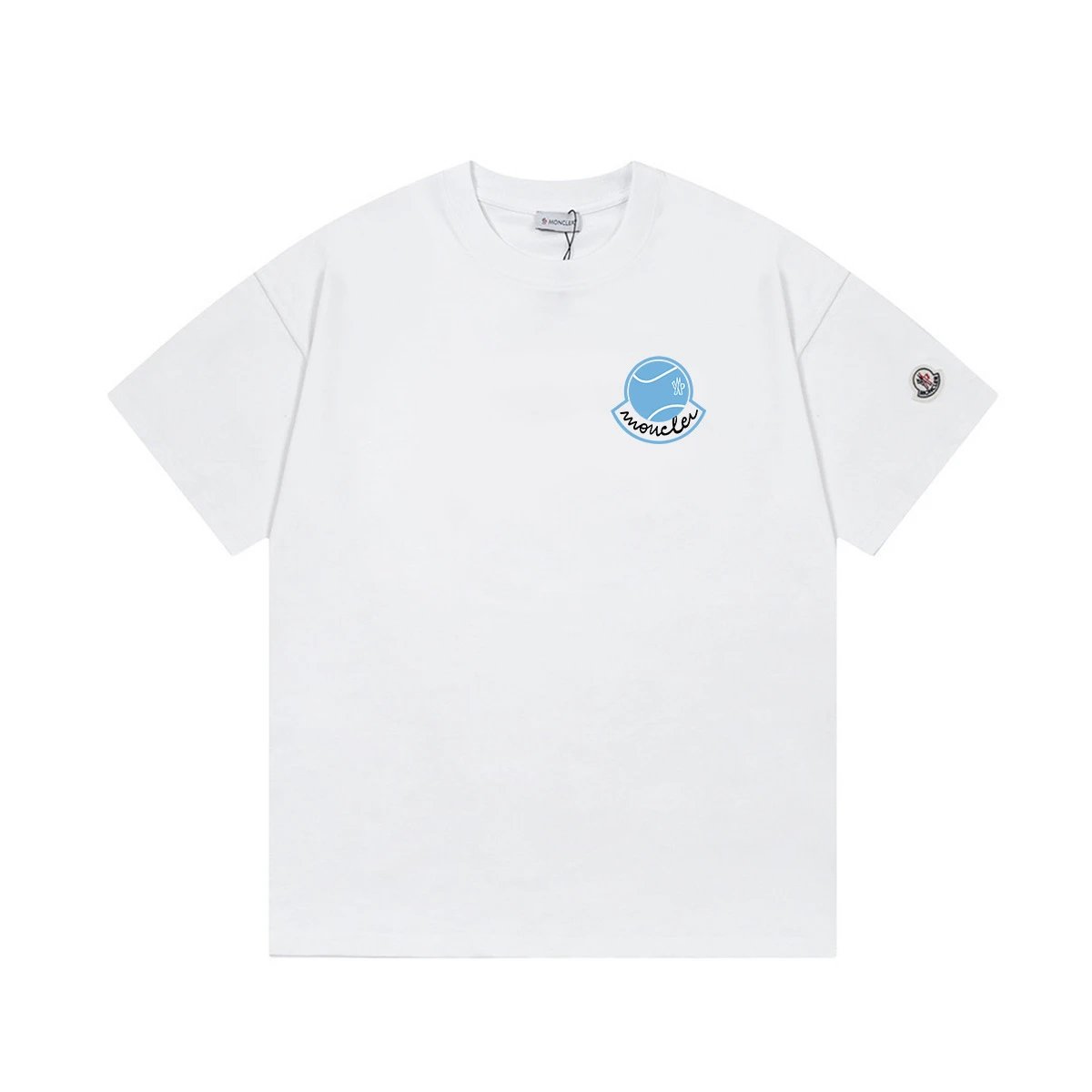 Moncler T-Shirts Short-Sleeve Graphic Print — M 2022 white