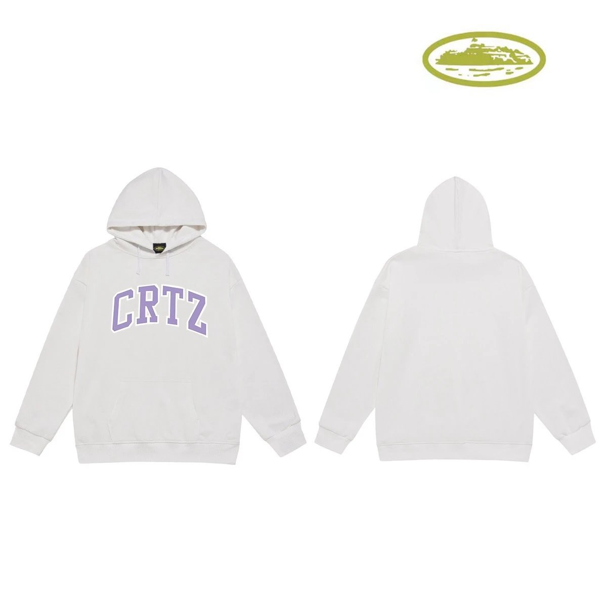 Corteiz Hoodies & Sweatshirts Classic Series printed pullover hoodie — C 2017 White (terry)