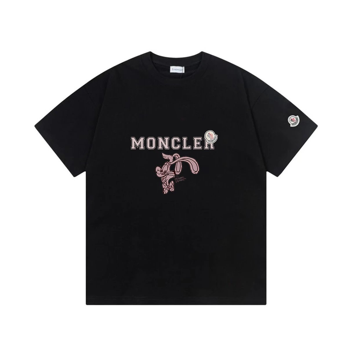 Moncler T-Shirts Short-Sleeve Graphic Print — M 2025 Black