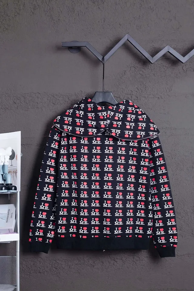 Ashley Williams Hoodies & Sweatshirts Zip-Up Hoodie with I Heart Me Print product detail image 13