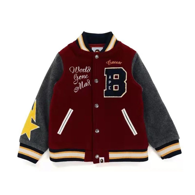 A Bathing Ape Bape Sta Varsity Jacket Burgundy Outerwear