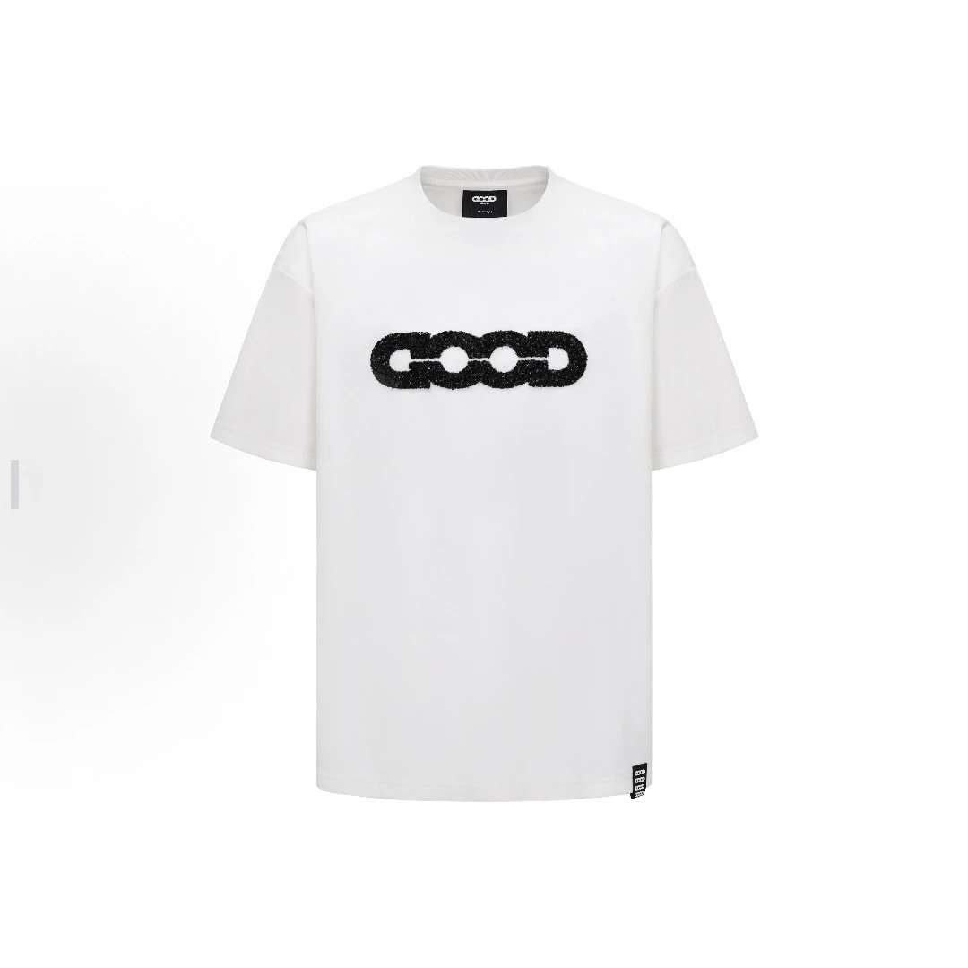 GOODBAI T-Shirts Oversized short-sleeve logo graphic T-shirt — 98 white