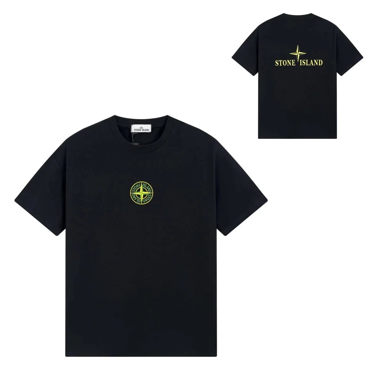 Stone Island T-Shirts Short-Sleeve Graphic Print T-Shirt — G158 black