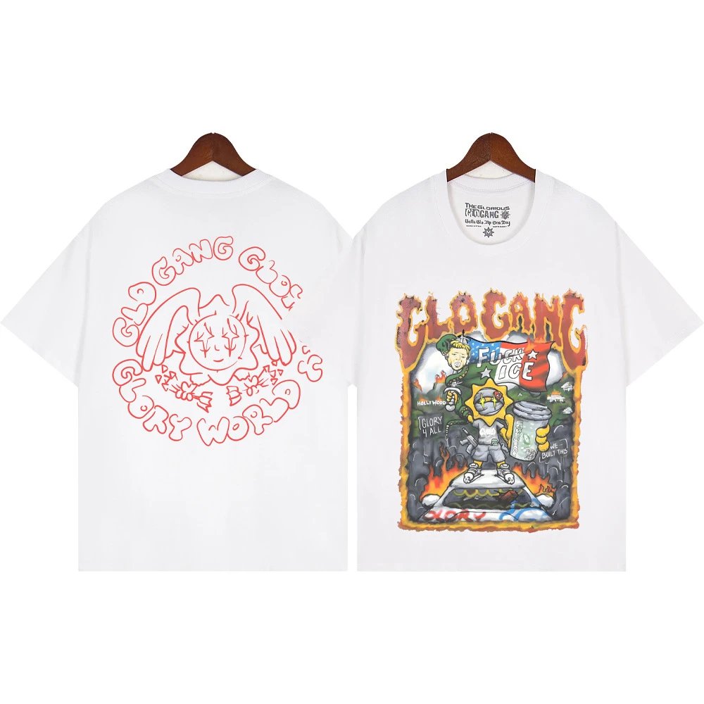 Glo Gang T-Shirts Graphic Print Crew Neck T-Shirt — 114 white