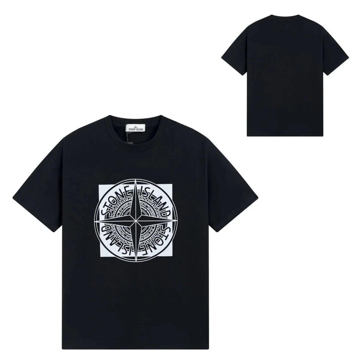 Stone Island T-Shirts Short-Sleeve Graphic Print T-Shirt — G156 Black