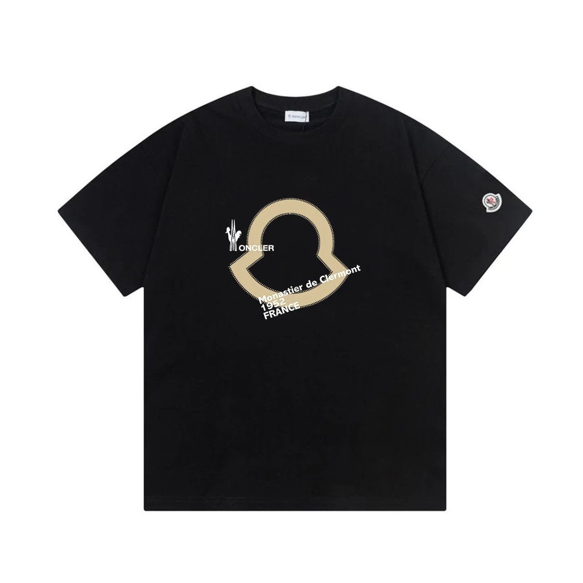 Moncler T-Shirts Short-Sleeve Graphic Print — M 2038 Black