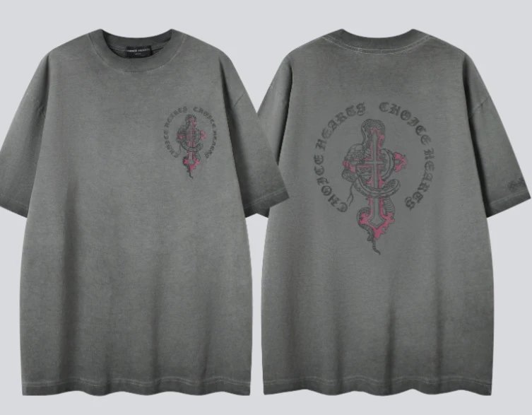 Chrome Hearts Cross Embroidered Distressed White T-Shirt - 29