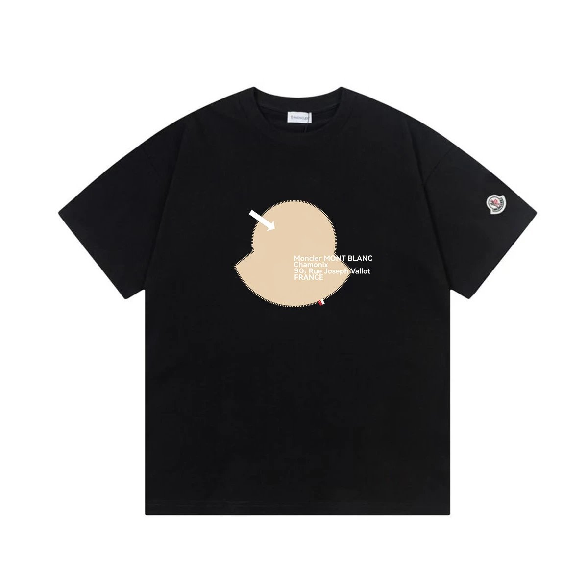 Moncler T-Shirts Short-Sleeve Graphic Print — M 2039 Black