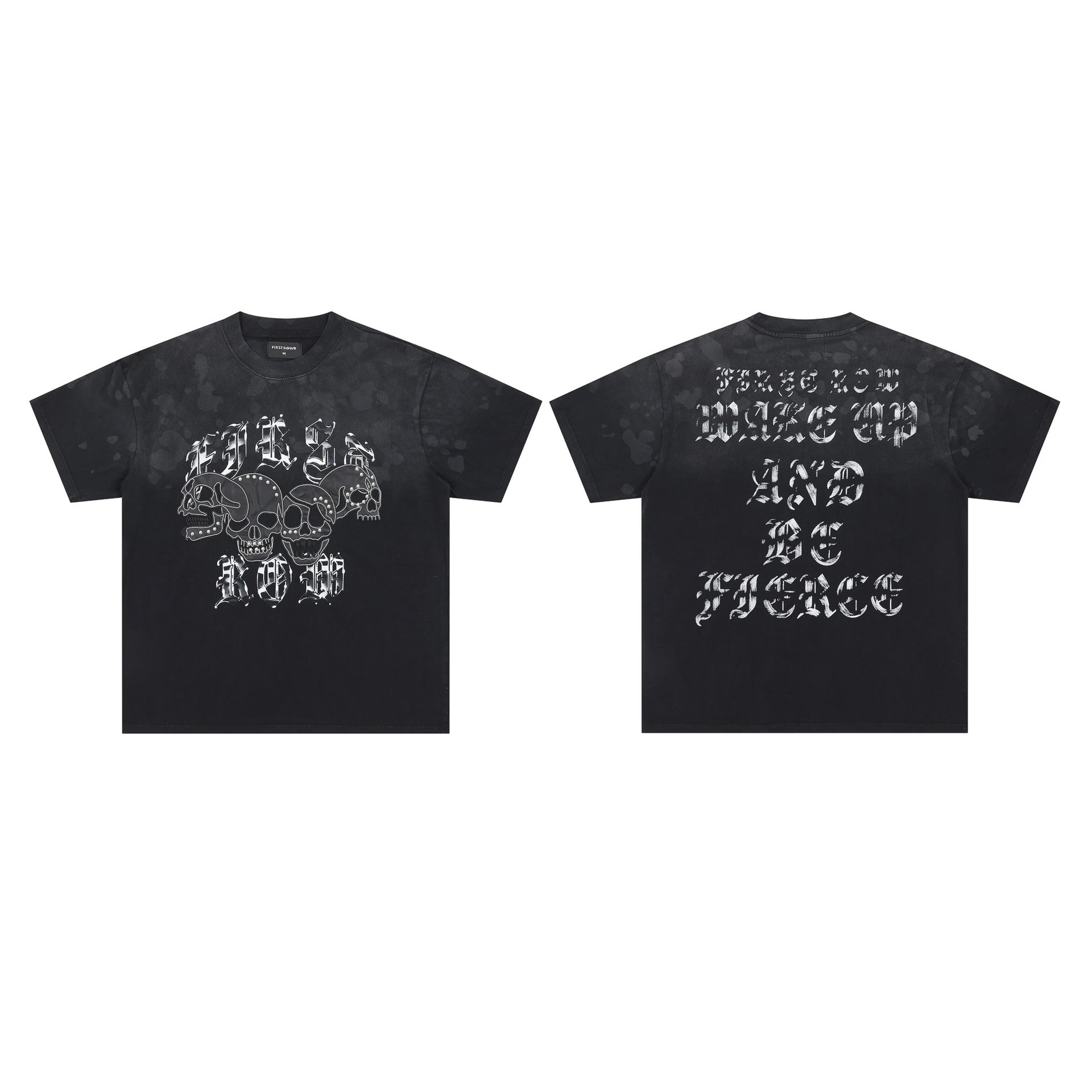 FIRST ROW T-Shirts Graphic Print — F 105# Leather Embroidery