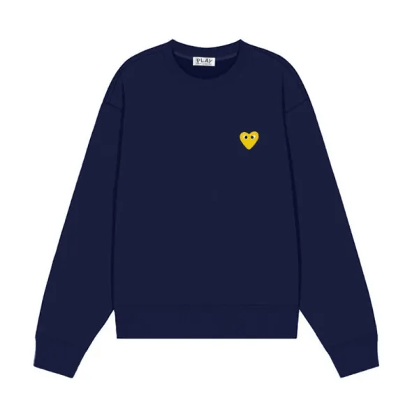 Comme des Garçons Play Heart Logo Navy Sweatshirt Sweater - 1