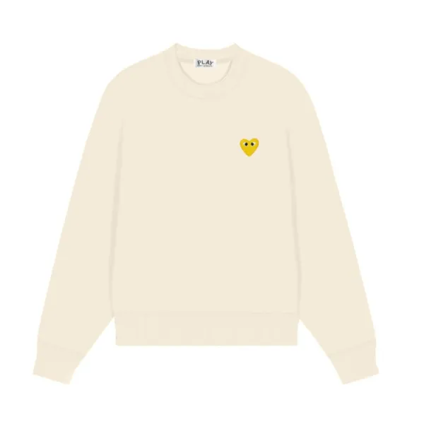 Comme des Garçons Play Heart Logo Cream Sweater - 1