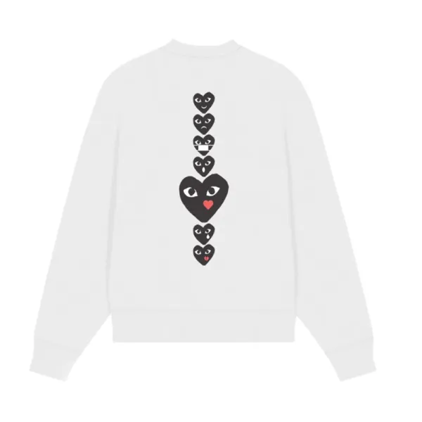 Comme des Garçons Play Heart Stack White Hoodie - 1