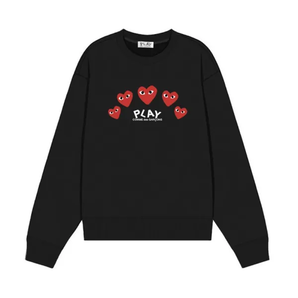 Comme des Garçons Play Heart Eyes Black Sweatshirt Hoodie - 1