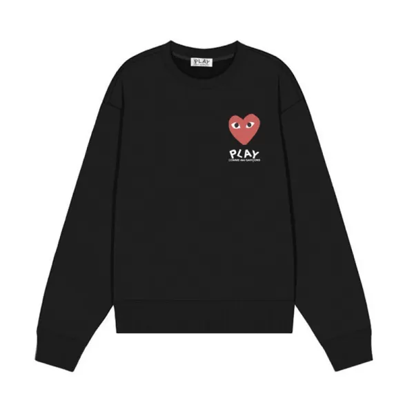 Comme des Garçons Play Heart Logo Black Sweatshirt Sweater - 1