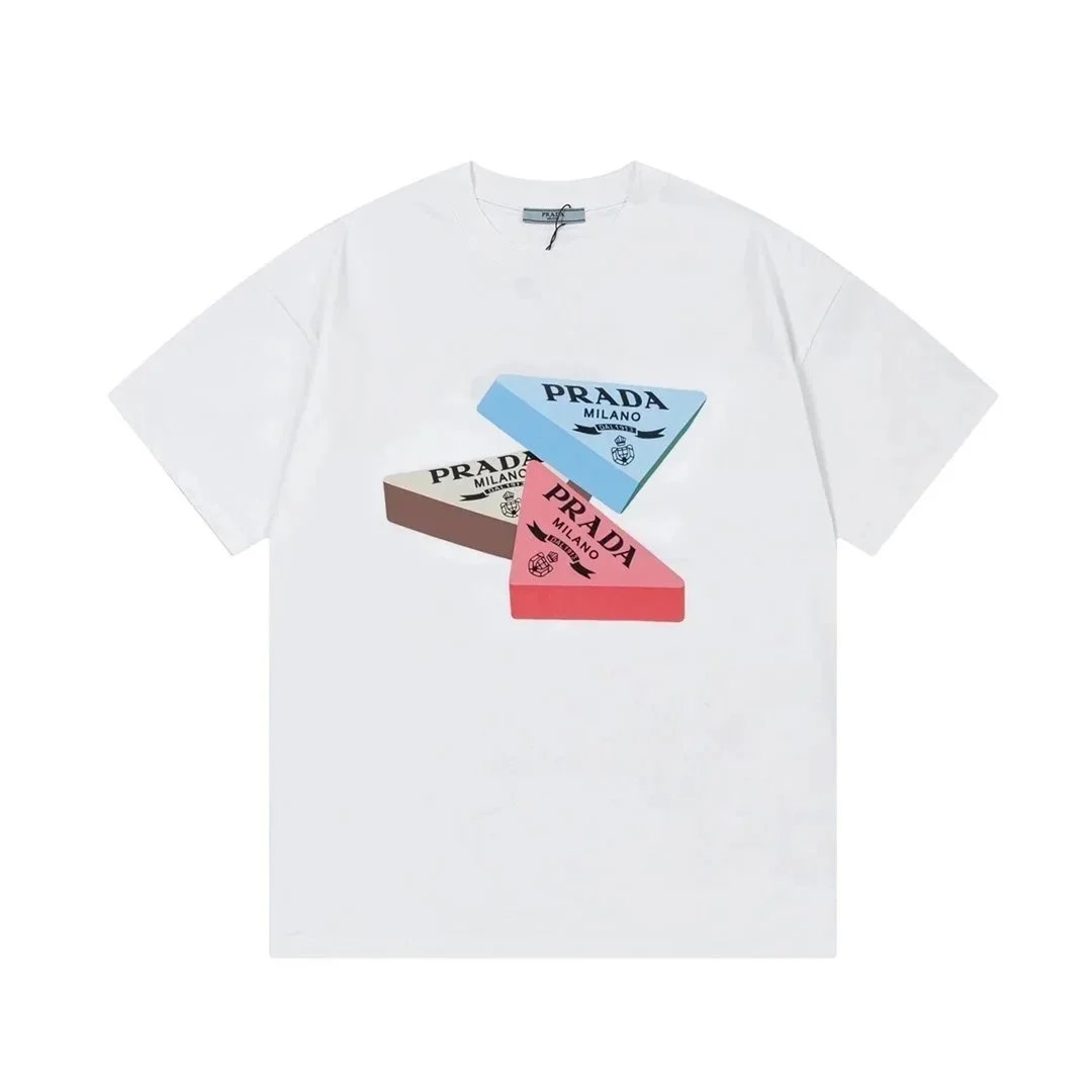 Prada T-Shirts Short-Sleeve Logo T-Shirt — 19