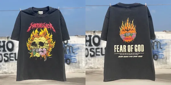 Metallica x Fear of God Essentials Flame Skull T-Shirt Black - 1
