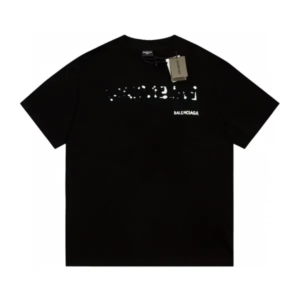 Balenciaga Distorted Logo Black T-Shirt - 1