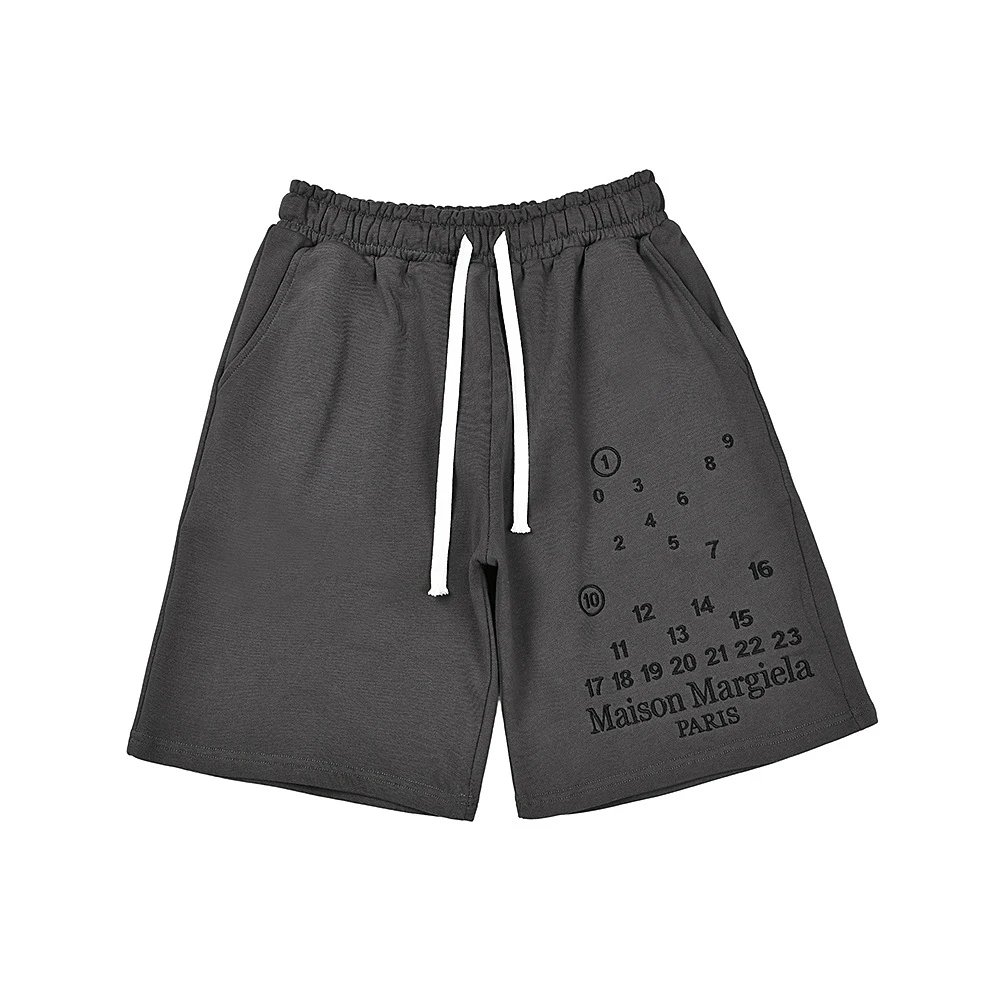 Maison Margiela Numbered Print Sweat Shorts Gray