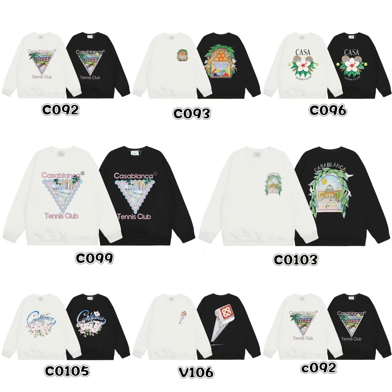 Casablanca Tennis Club White Long Sleeve Sweatshirt