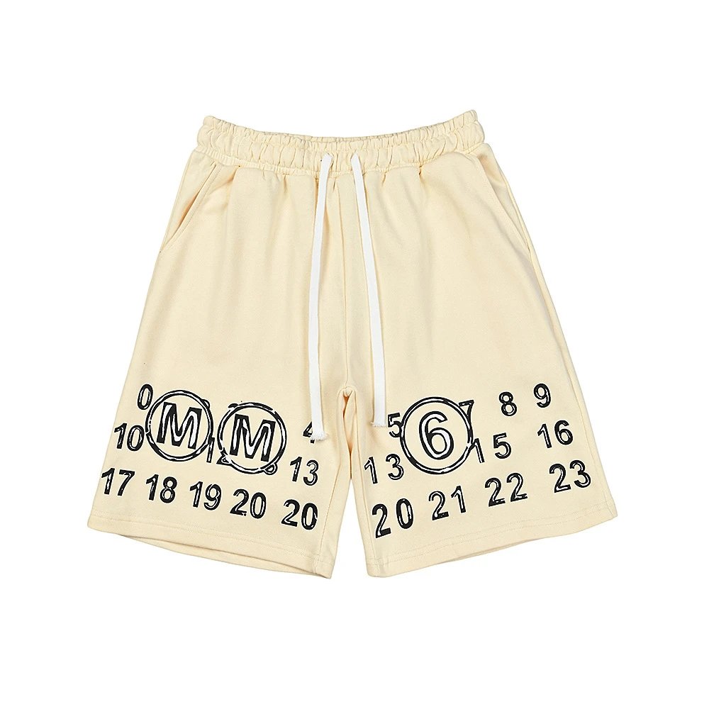 Maison Margiela MM6 Maison Margiela Number Print Beige Shorts