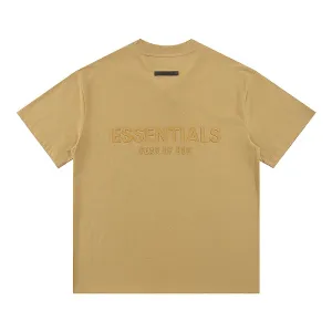 Fear of God Essentials Beige Embossed Logo T-Shirt